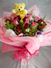 BB497 - Mix roses & bear BB497 - Mix roses & bear