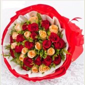 AHR1435 - Red & champagne roses AHR1435 - Red & champagne roses