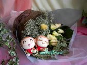 ABB518 - Roses & cutie monkeys ABB518 - Roses & cutie monkeys