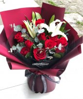 AAlove8898 - Red roses & lilies AAlove8898 - Red roses & lilies