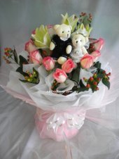 BB500 - Pink roses & bears BB500 - Pink roses & bears