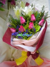 ALove291 (Pink roses & lilies) ALove291 (Pink roses & lilies)