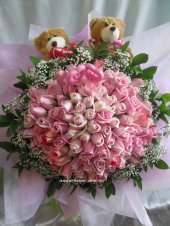 BB499 - Pink roses & bears BB499 - Pink roses & bears